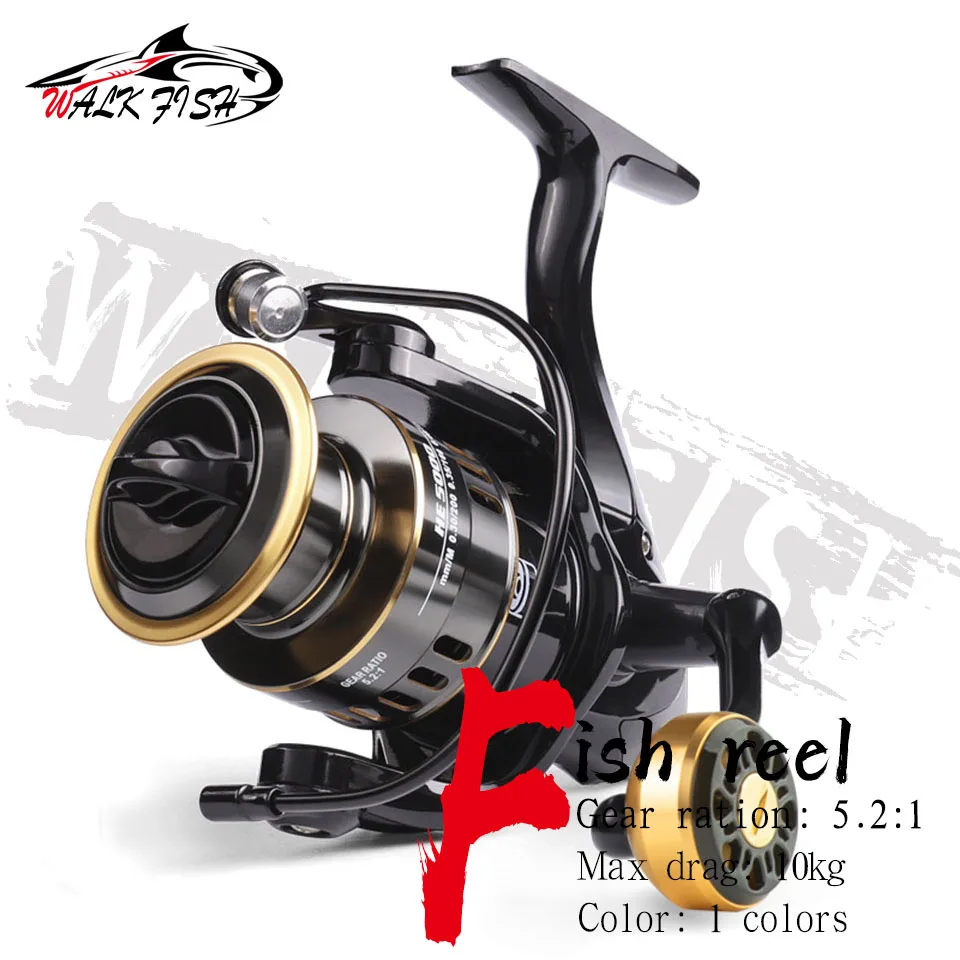 

WALK FISH Fishing Reel HE500-7000 Max Drag 10kg Spare Metal Spool Spinning Reel Saltwater Fresh For Carp Fishing Accessories