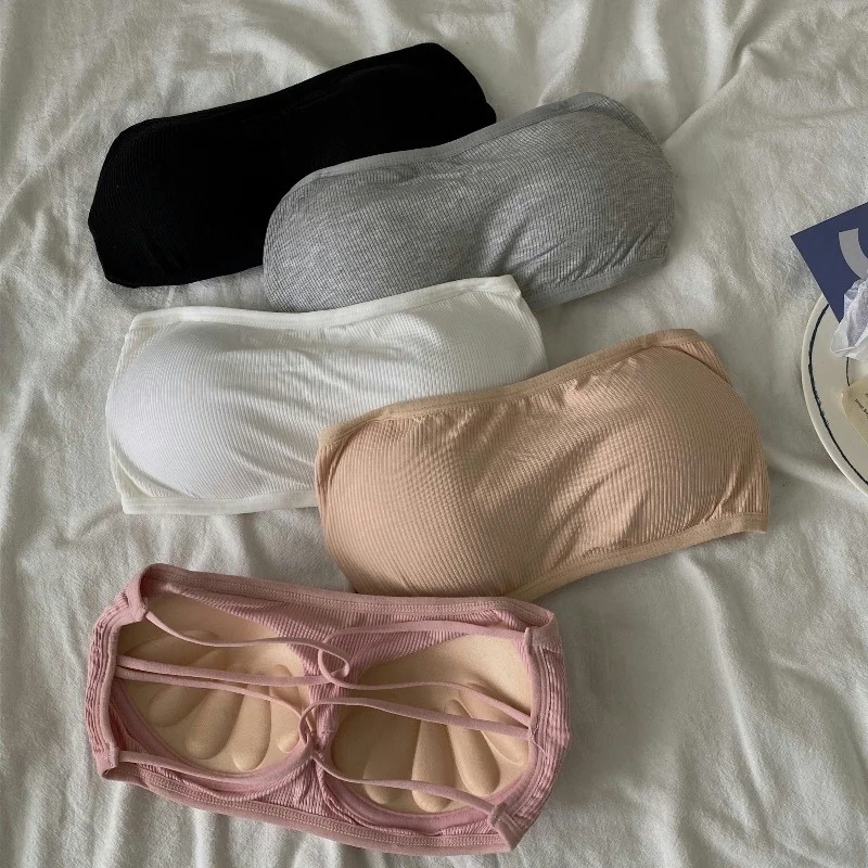 

Autumn and Winter Strapless Tube Top Girl's Underwear Small Chest Push up Anti-Slip Wrapped Chest Beauty Back Non-Slip Bra Sexy
