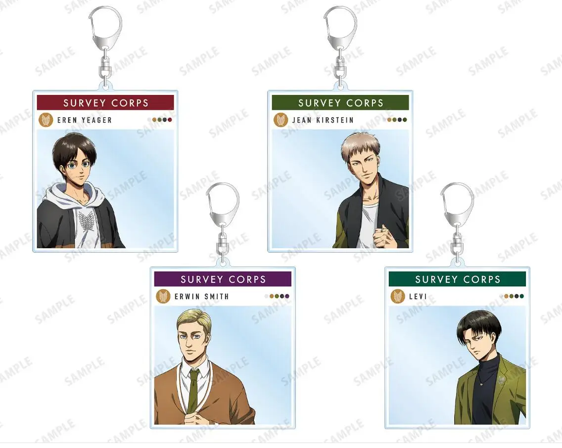 

Anime Attack on Titan Levi Eren Erwin Smith Acrylic Keychain Keyring Figure Model Bag Pendant Toy Cosplay 9316