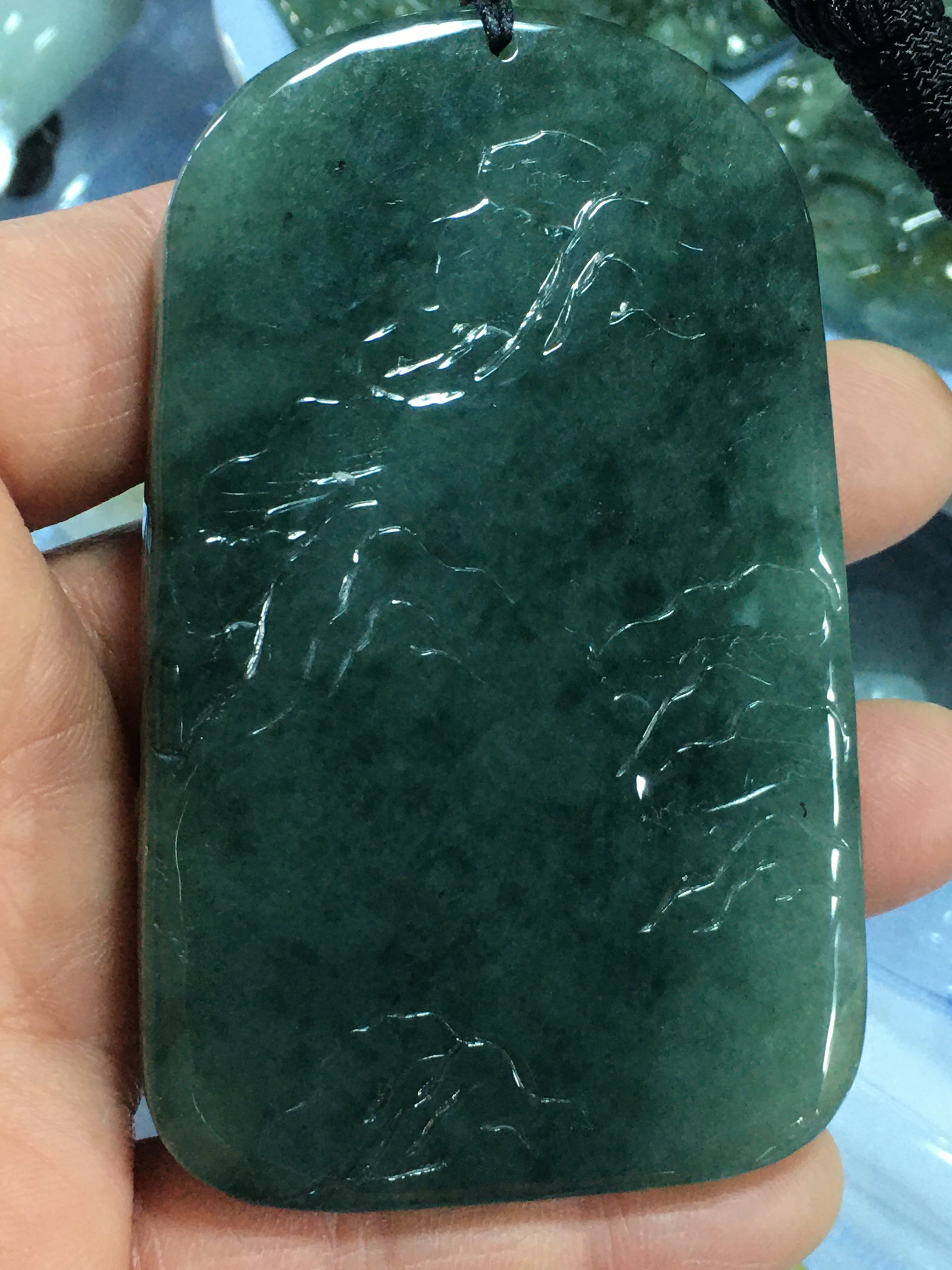 

Natural 7A Myanmar jade Handcarved landscape jade green jade pendant jade necklace women men pendants jewelry jade necklaces