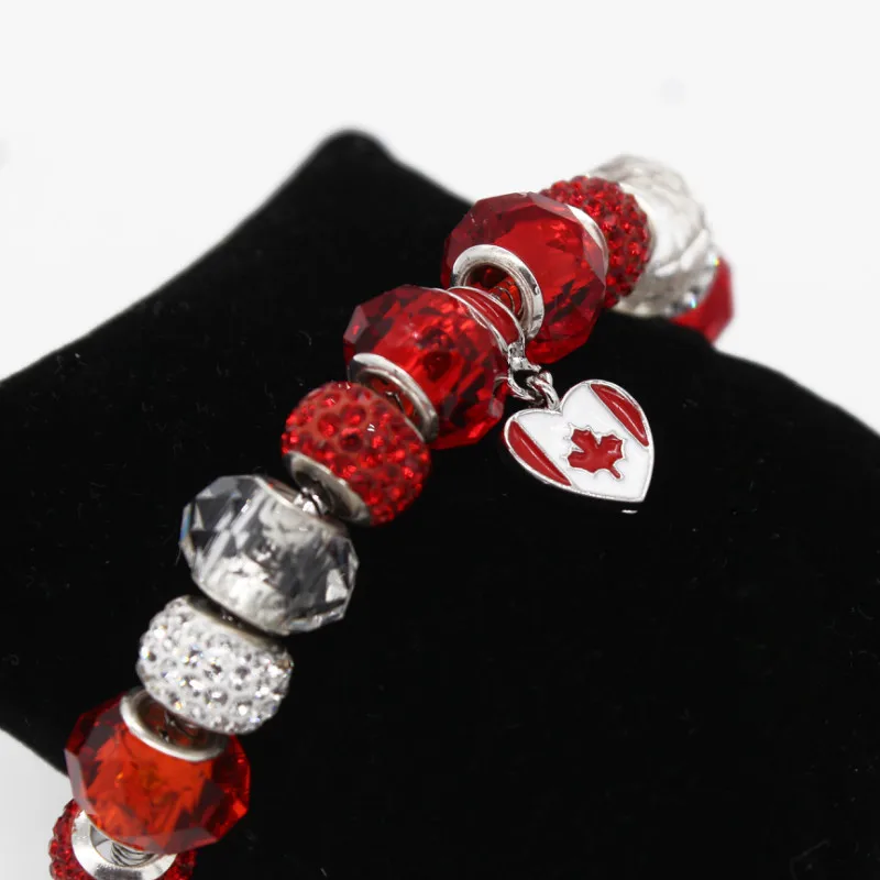 Женский браслет с шармами Poshfeel из канадского флага бусинами ювелирные изделия