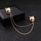 Брошь в стиле панк для мужской одежды, украшение для воротника, булавка на булавке в форме волка, головы, рубашки, Корсажная брошь