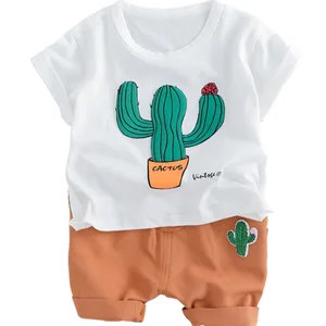 Летняя модная одежда для младенцев, одежда для маленьких девочек и мальчиков, костюмы, хлопковая Футболка для малышей, шорты, детский спортивный костюм, детская повседневная спортивная одежда