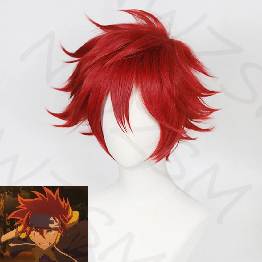 

Anime SK8 the Infinity Reki Cosplay Wig Red Hair Men Short Curly Headwear Halloween Carnival Party Props