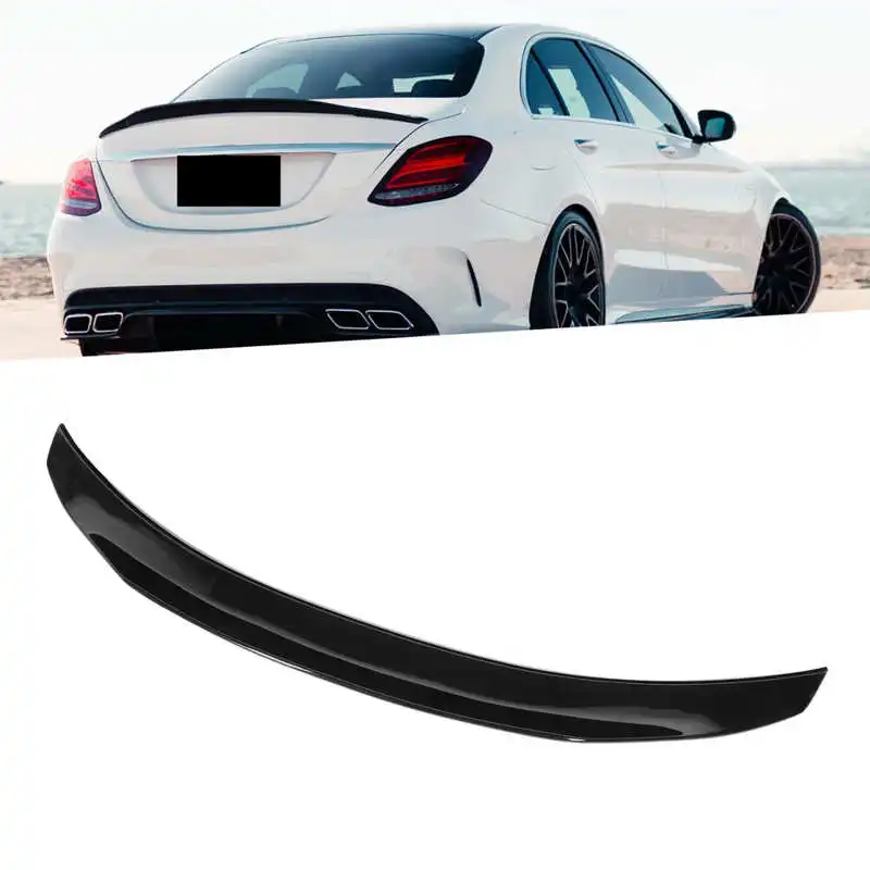Глянцевый черный спойлер для крышки багажника в стиле PSM подходит Mercedes Benz C Class W205
