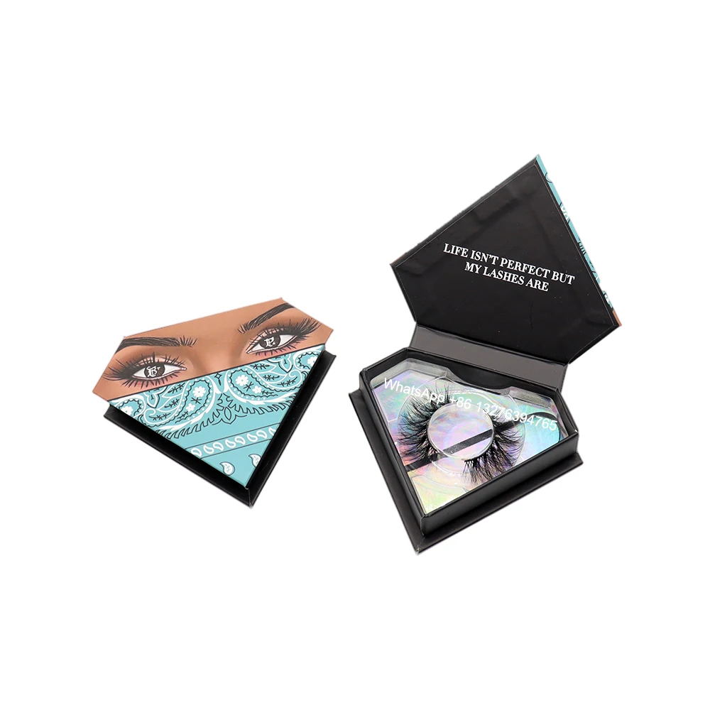 

Бирюзовая бандана, модная упаковка для ресниц, натуральные мягкие перекрестные Накладные ресницы с упаковкой, логотип на заказ