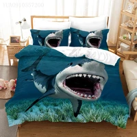 ocean life comforter bedding set 23pcs shark dolphin fish bed linen queen king marine duvet cover boys girls home textile
