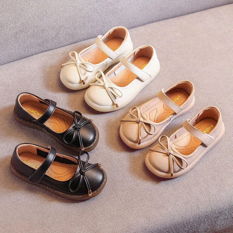 Весенняя детская обувь с бантом из натуральной кожи платье принцессы для