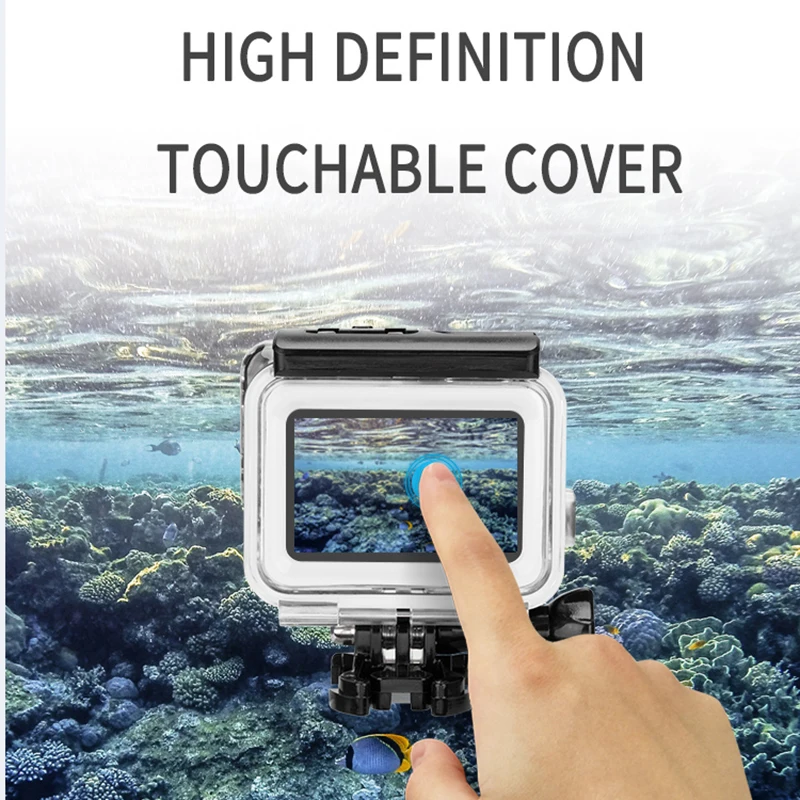 Водонепроницаемый чехол TELESIN для дайвинга 45 м с сенсорным ЖК-экраном Gopro hero 7/6/5