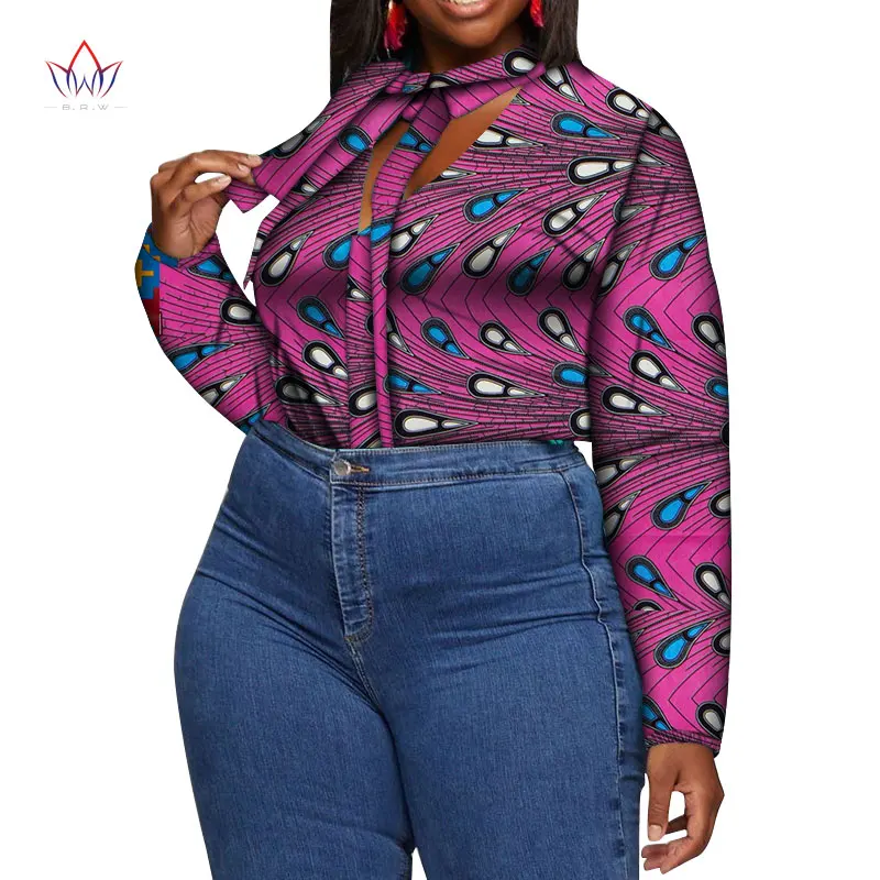 

2020 Spring Africa Clothes Woman New Dashikis 6xl Africa Clothing Women Traditional African Clothing Cotton Top Plus Size WY6067