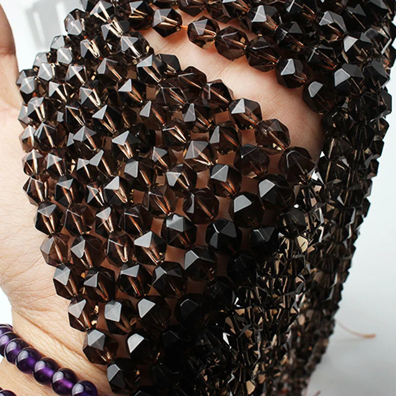 Бусины Из Натурального граненого коричневого чая LanLi 6/8/10/12 мм незакрепленные