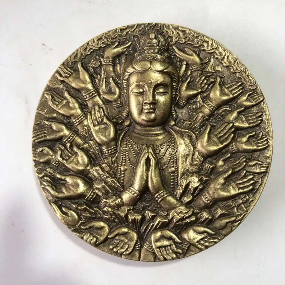 Уплотнение из чистой меди для тысяч рук Guanyin рельефное медное уплотнение