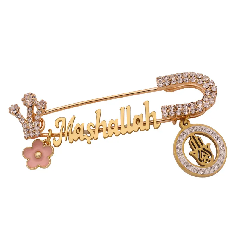 Мусульманская булавка для младенца Хамса рука Фатимы мусульманская брошь|Броши|