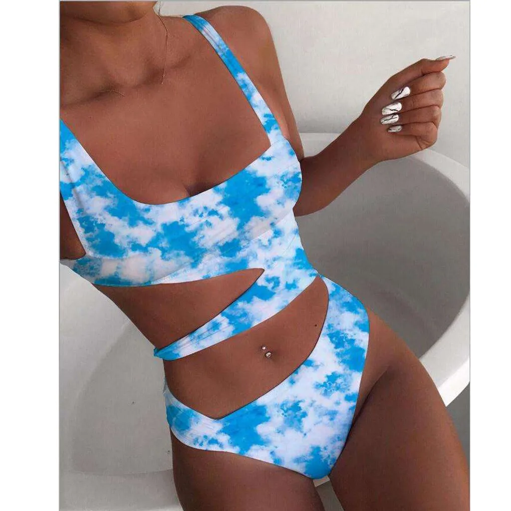 Новейший женский купальник-бикини Bakini Цельный купальник с вырезами дамское