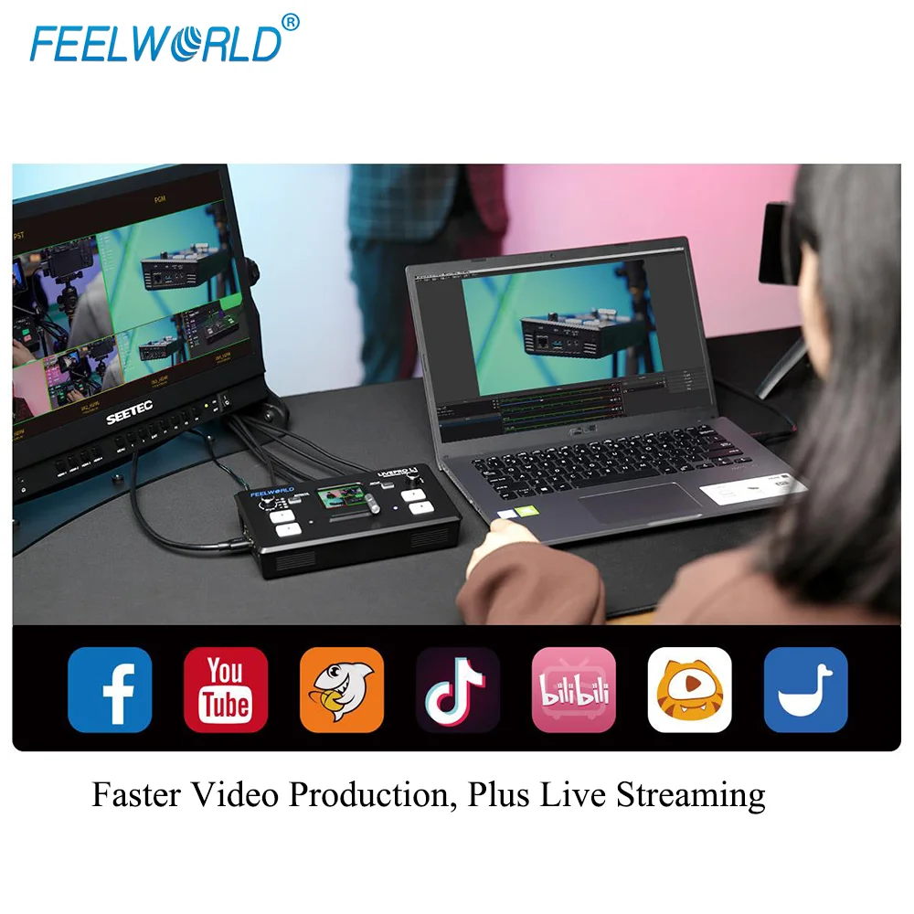 Мультиформатный Смеситель для видео FEELWORLD LIVEPRO L1 V1 коммутатор с 4 входами HDMI