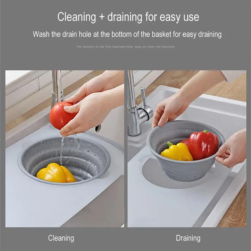 3 In 1 Multi-Function Food Tray Sink Drain Basket Cutting Board Filter Chopping Blocks Meat Vegetable Fruit Basket Storage