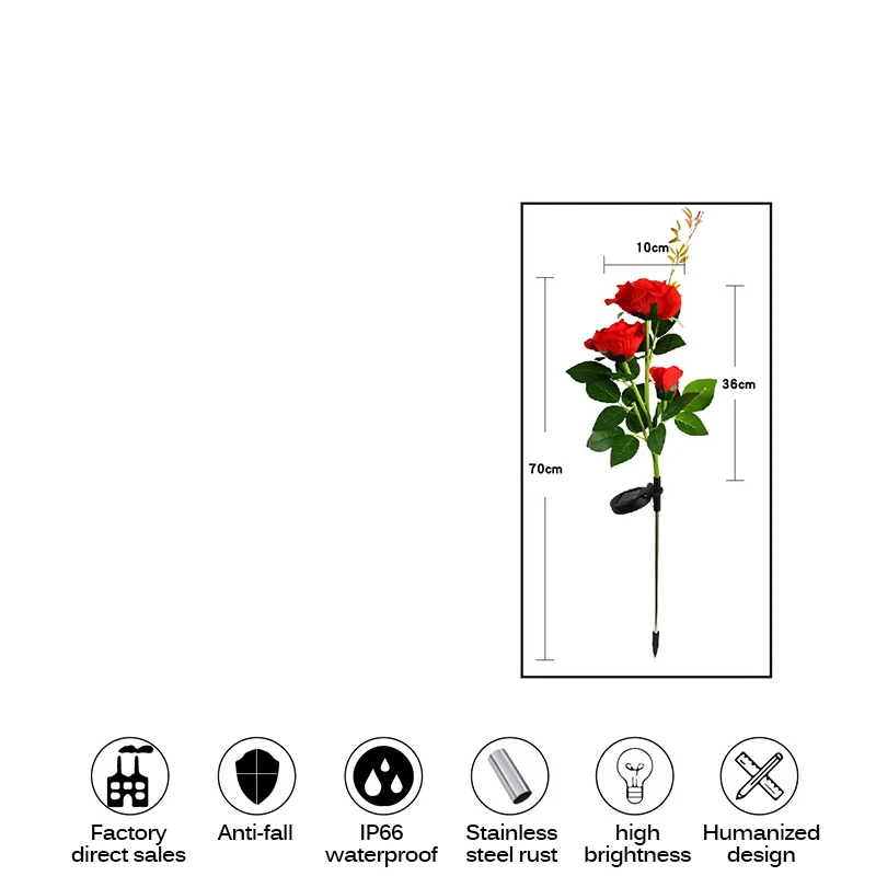 Светодиодный светильник на солнечной батарее лампа с розами водонепроницаемая