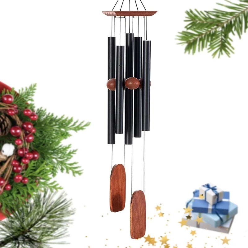 

HGHO Large Wind Chimes for Outside Deep Tone Outdoor Memorial Wind Chimes 36in Black Sympathy Wind Chime Gift Patio Decor