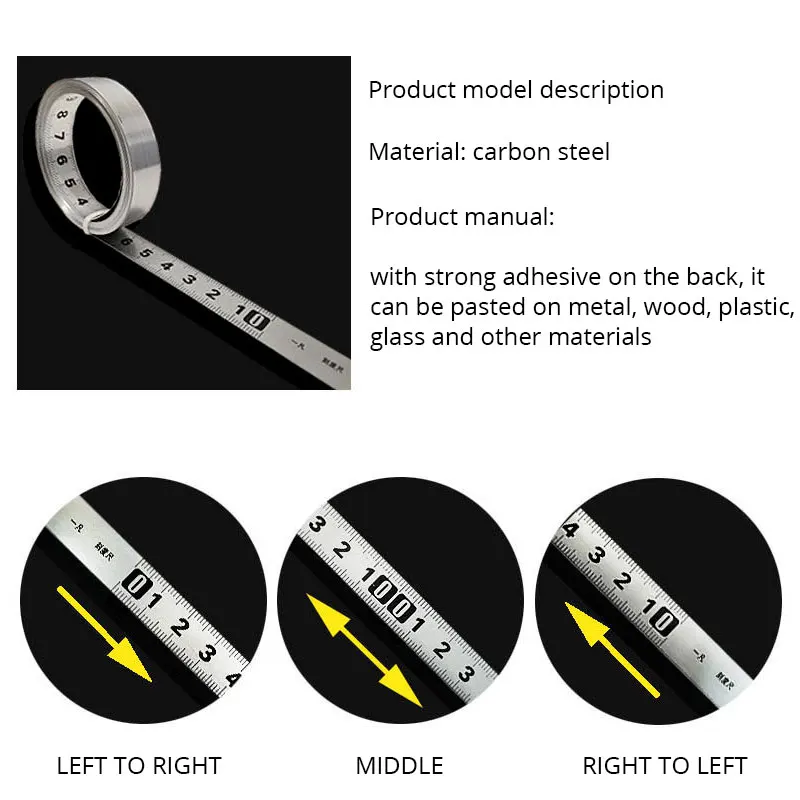 Самоклеящаяся измерительная лента из нержавеющей стали 1-3 м | Инструменты