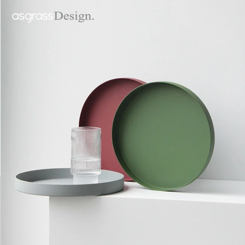 Оригинальный дизайн металлический круглый поднос Asgrass в скандинавском стиле
