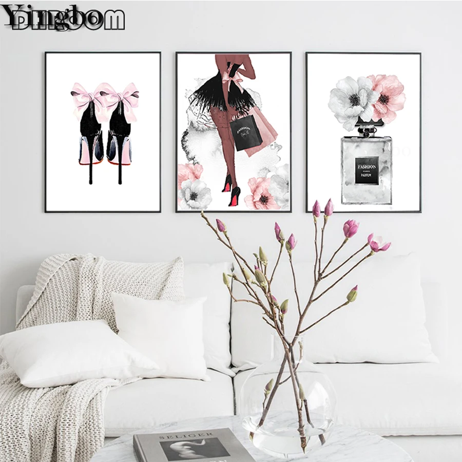 

3pcs Fashion woman art perfume flower diy 5D Diamond Painting kits Full Square diamond Mosaic Diamond Embroidery Decoration gift