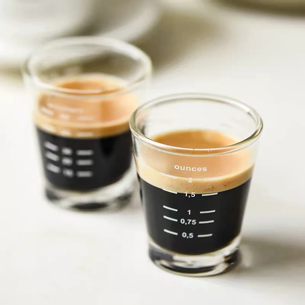 Набор из 2 кофейных чашек эспрессо чашка унции стеклянная мерная градуированная