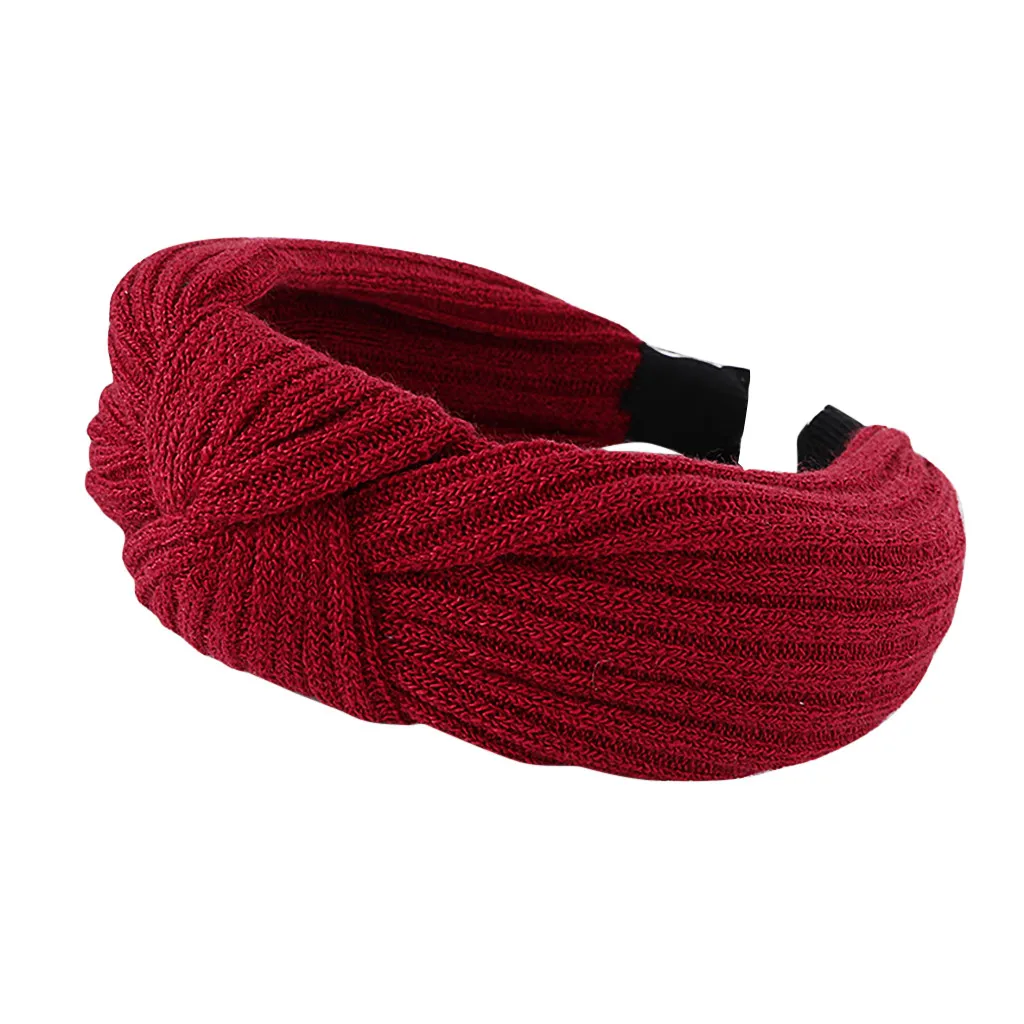 Модный жгут для волос женщин-взрослых из шерстяной пряжи с узлом-зажимом для волос в виде ободка на голову Sweet Girls Hair Headband Haar Scrunchies on.