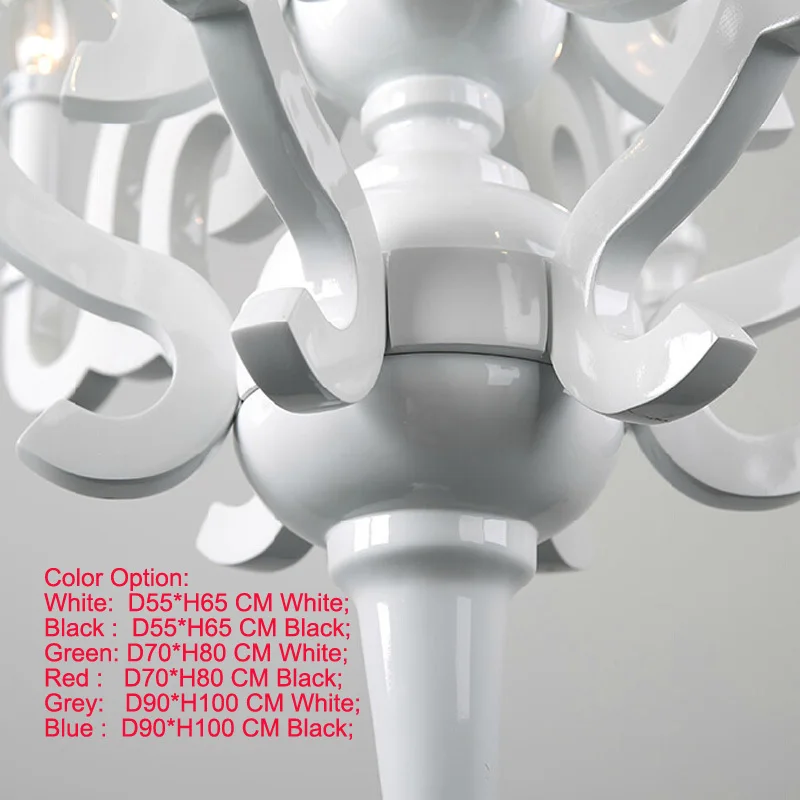 

Ecolight Free Shipping Modern Wood Chandeliers 5 or 6 Lights E14 White or Black Painting Living Chandelier Light Lamp Lighting