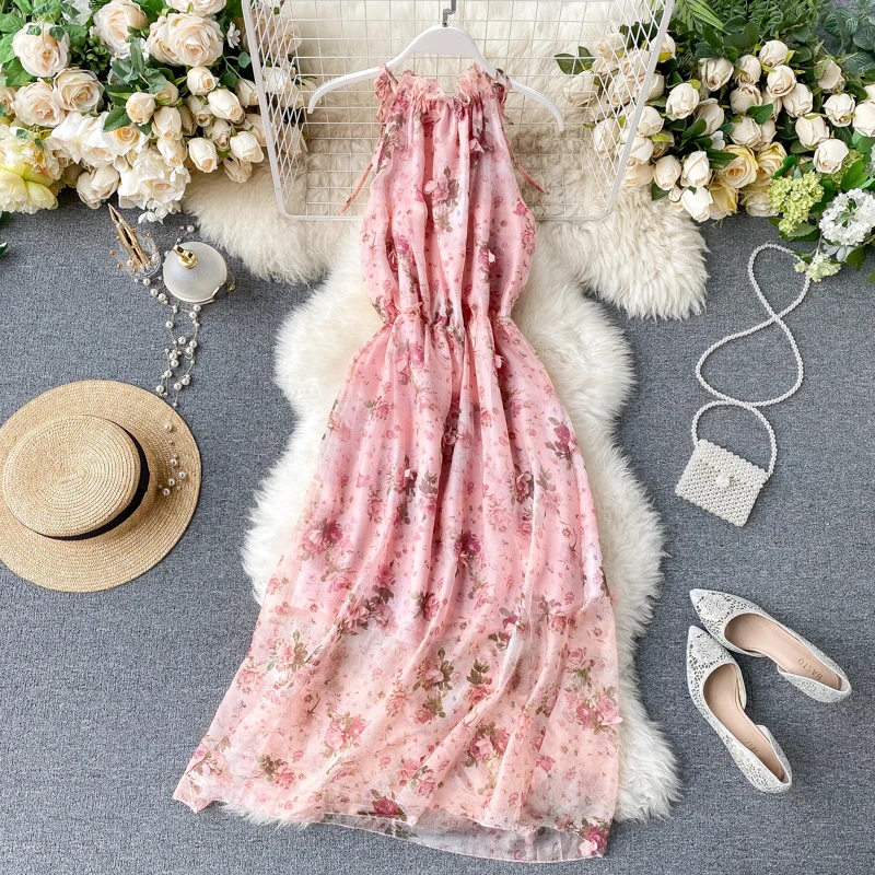 

2021 Women Streetwear Sexy Chiffon OL Dresses Fashion Floral Printed Office Lady Party Dress Y2K Vestidos Sexy Clothes D205