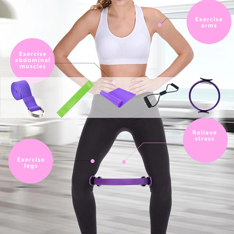 

Home Fitness Body Shaping Ring 5pcs Yoga Pilates New Dual Grip Yoga Pilates Ring Muscles Body Exercise Yoga Accessories Dropship