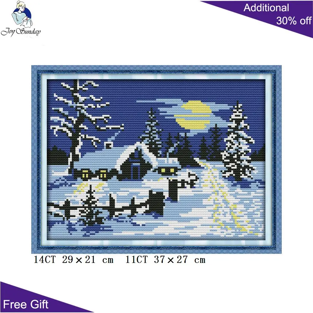 

Вышивка крестиком "снежный день", F609, 14CT, 11CT