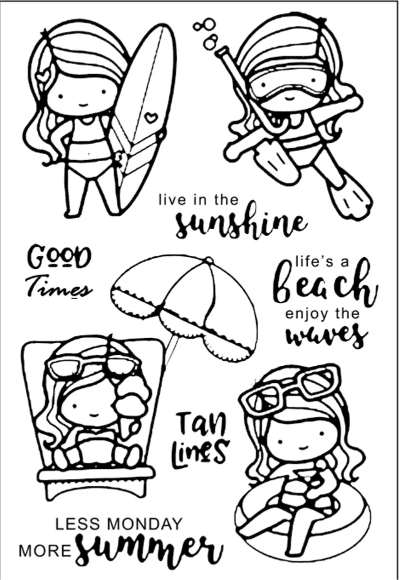 11x16 идет на серфинг прозрачный силиконовый штамп уплотнение для &quotсделай сам&quot