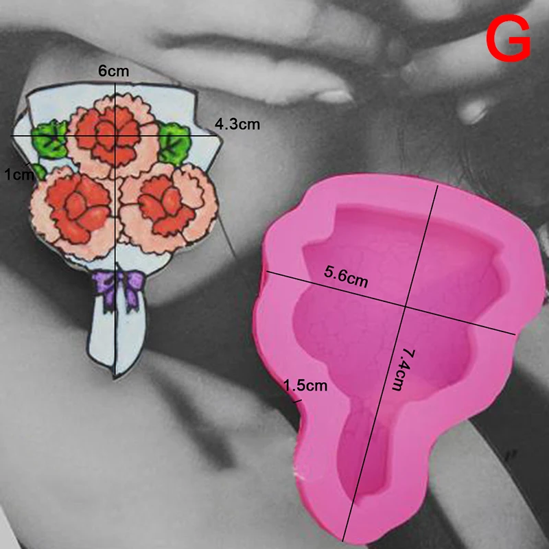 

Flower Rose Silicon 3D Mold Cake Decoration Manual Handmade Resin Clay Candle Mold