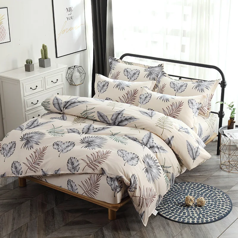 Комплект постельного белья из 100% хлопка с изображением медведя бело-голубого