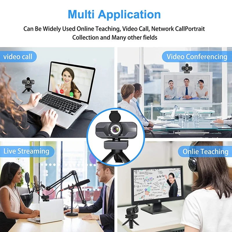 

Webcam with Microphone, 1080P HD USB Computer Camera, with Privacy Shutter and Webcam Tripod, for PC Computer Laptop