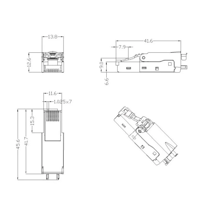 2 шт. Cat6A Экранирование кристаллическая головка Rj45 разъем металлический модуль