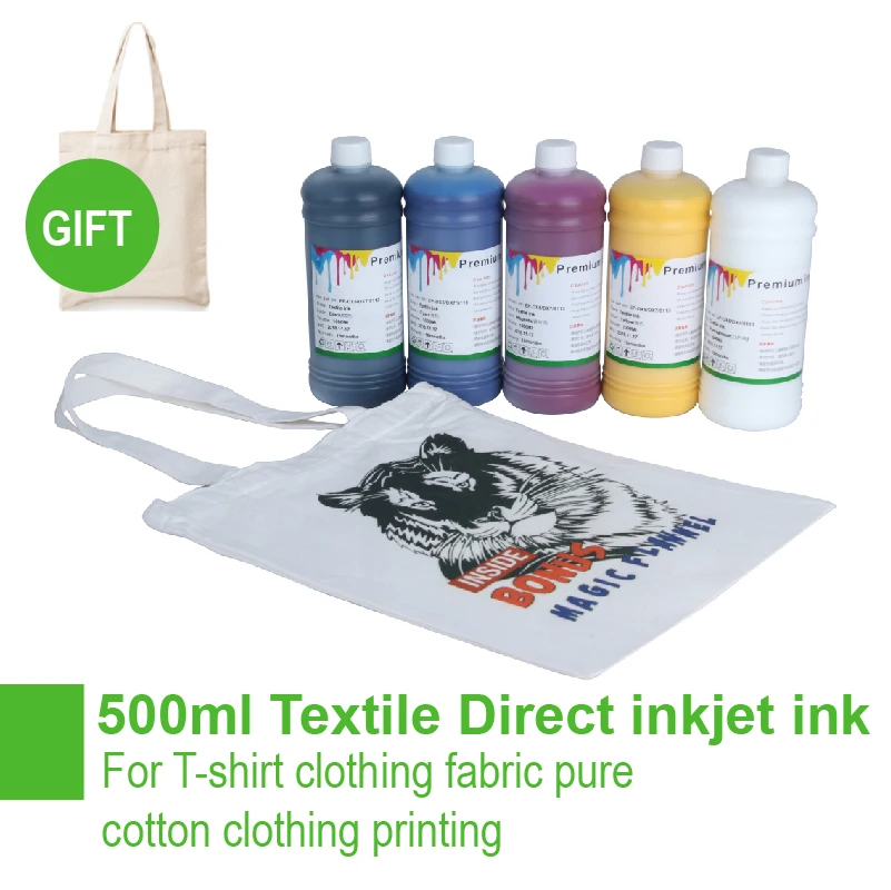 

500ml/Bottle Textile pigment Direct Inkjet Ink For Epson xp600 tx800 DX5 DX7 textile direct inkjet ink UV flat printing ink