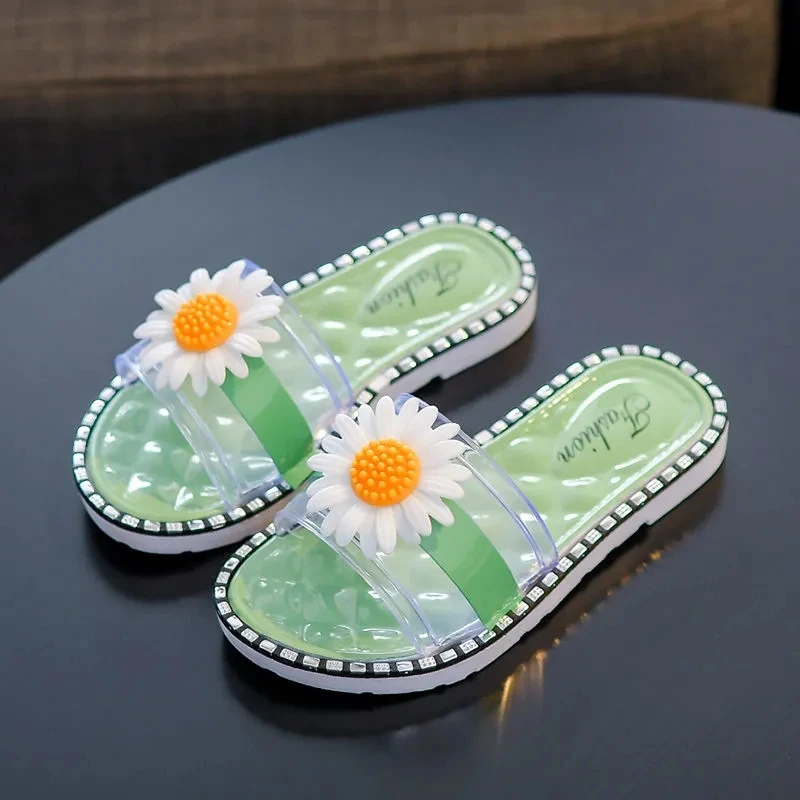 

Summer Fashion Flower Shoes for Children Non-slip Outdoor Beach Slippers Women Daisy Flip Flop Slides Baby Toddler Shoes Home