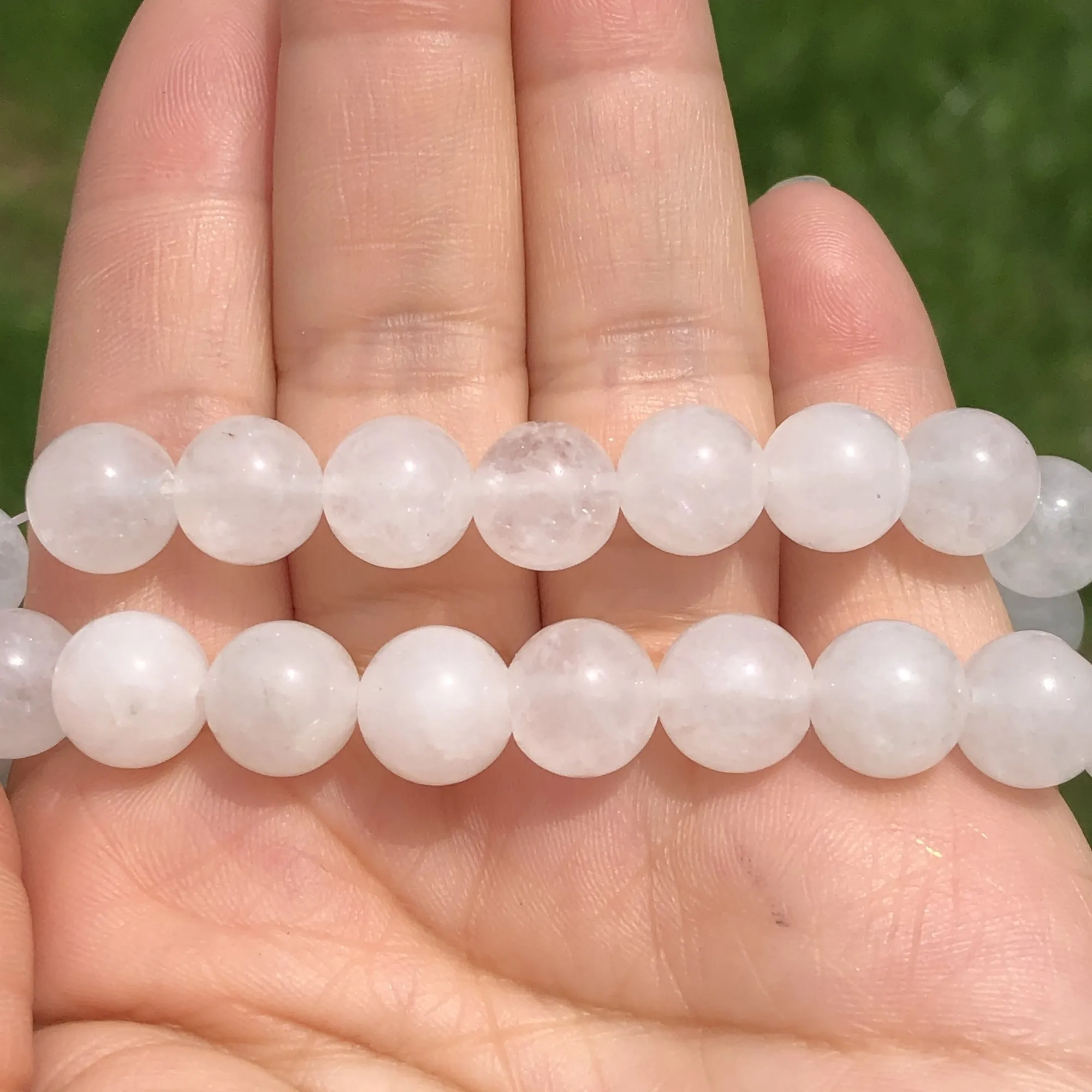 

Natural Stone White Marble Jades Chalcedony Beads Round Loose Spacer Beads For Jewelry Making 4/6/8/10mm DIY Bracelet Necklace