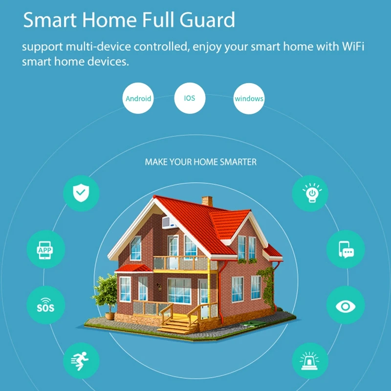 Wi-Fi сигнализация Пульт дистанционного управления 100 дБ громкая сирена работает с