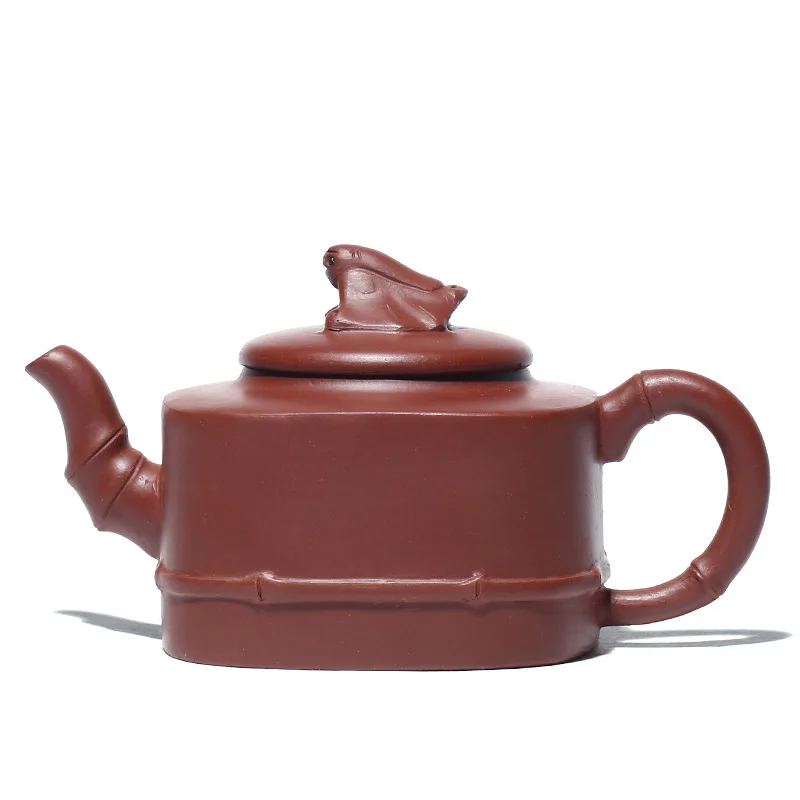 

Yixing Dark-red Enameled Pottery Teapot Yixing Tea Set Raw Ore Bright Red Robe Square Fortune Dark-red Enameled Pottery Teapot