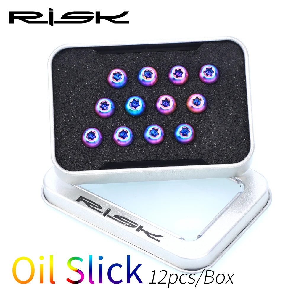 RISIKO 12 stücke M5* 10 мм T25 Ti Bremsscheibe Schrauben feur MTB Fahrrad rennrad Titan Torx rotor Schraube feur Avid Sram Ultrale - Цвет: Rainbow