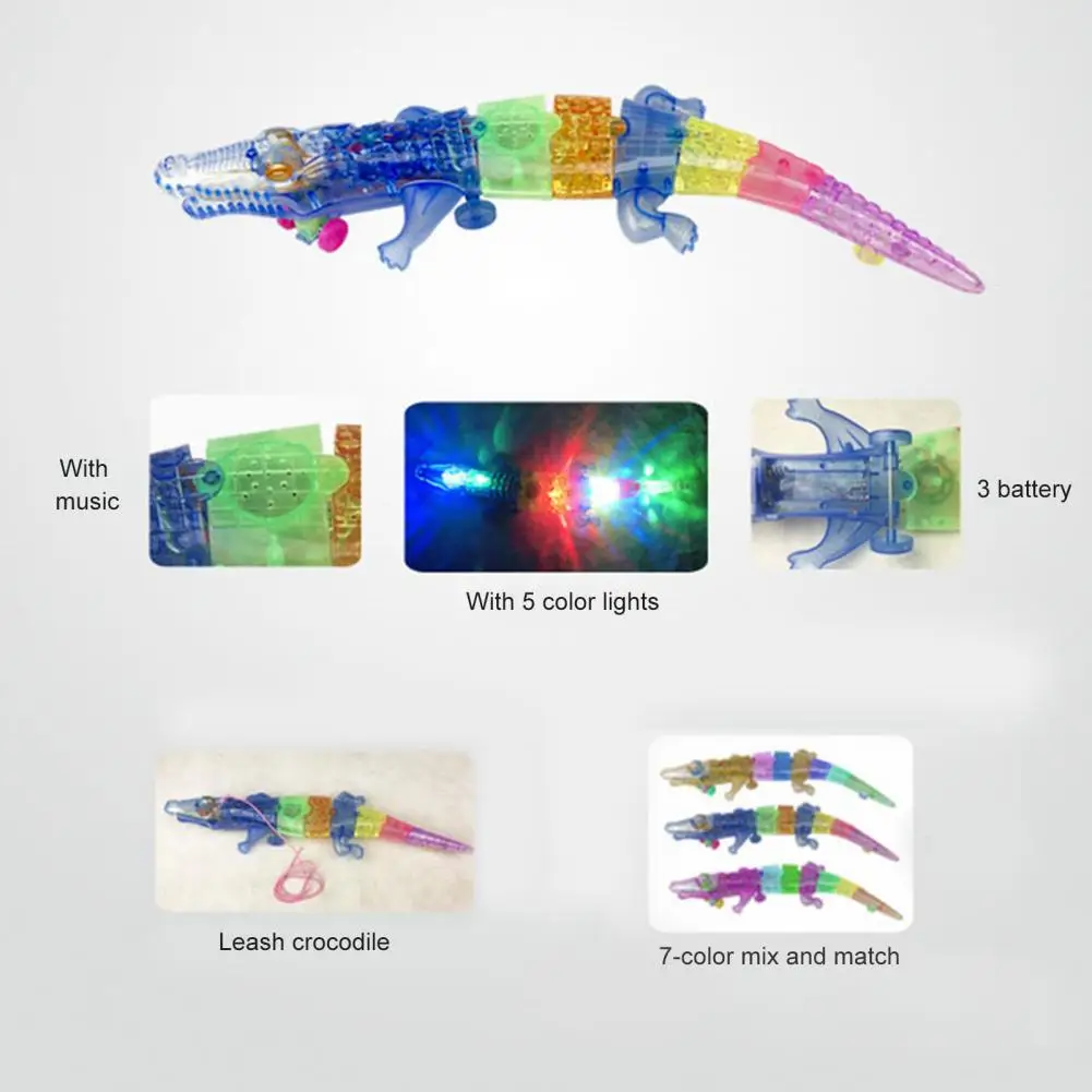 

Luminous music electric leash crocodile children leash toy universal crawling swing crocodile toy