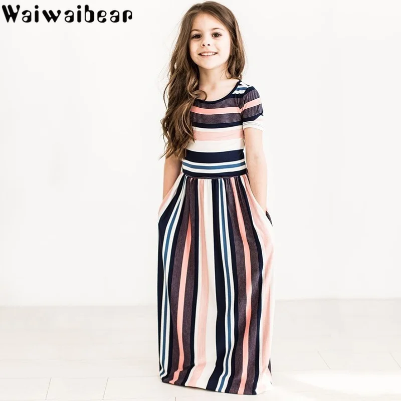 Waiwaibear Summer Baby Dresses For Girls Kids Long Costumes Beach Dress Party Clothes Princess JMPi80 | Детская одежда и обувь