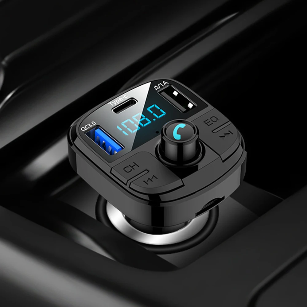 Car Bluetooth 5.0 FM Transmitter Bass MP3 Player Radio Adapter Charger USB Power Adapte | Автомобили и мотоциклы