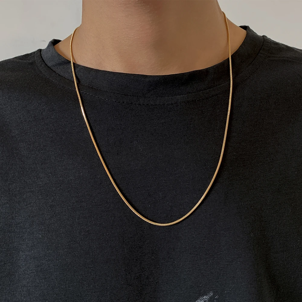

Lacteo Steampunk Copper Iron Snake Clavicle Chain Choker Necklace Hip Hop Cuban Miami Gold Color Chain Necklace Jewelry For Men