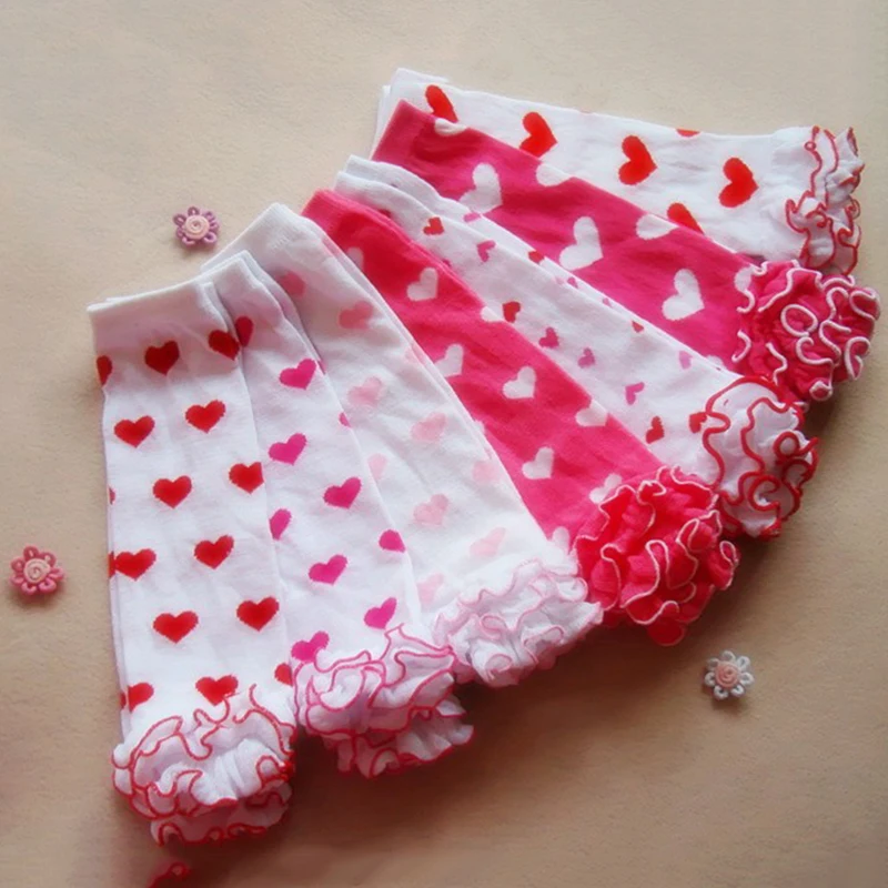 Детские гетры леггинсы Колготки Хлопковые носки с принтом в форме сердца на День