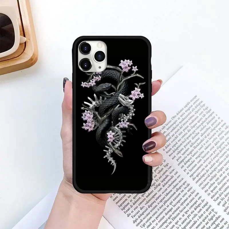 

Hand Snake Flower animal Phone Case for iPhone 11 12 pro XS MAX 8 7 6 6S Plus X 5S SE 2020 XR mini