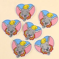 3pcs cartoon elephant patches diy cute heart clothes stickers iron on fabric badge kids clothes applique apparel accessories