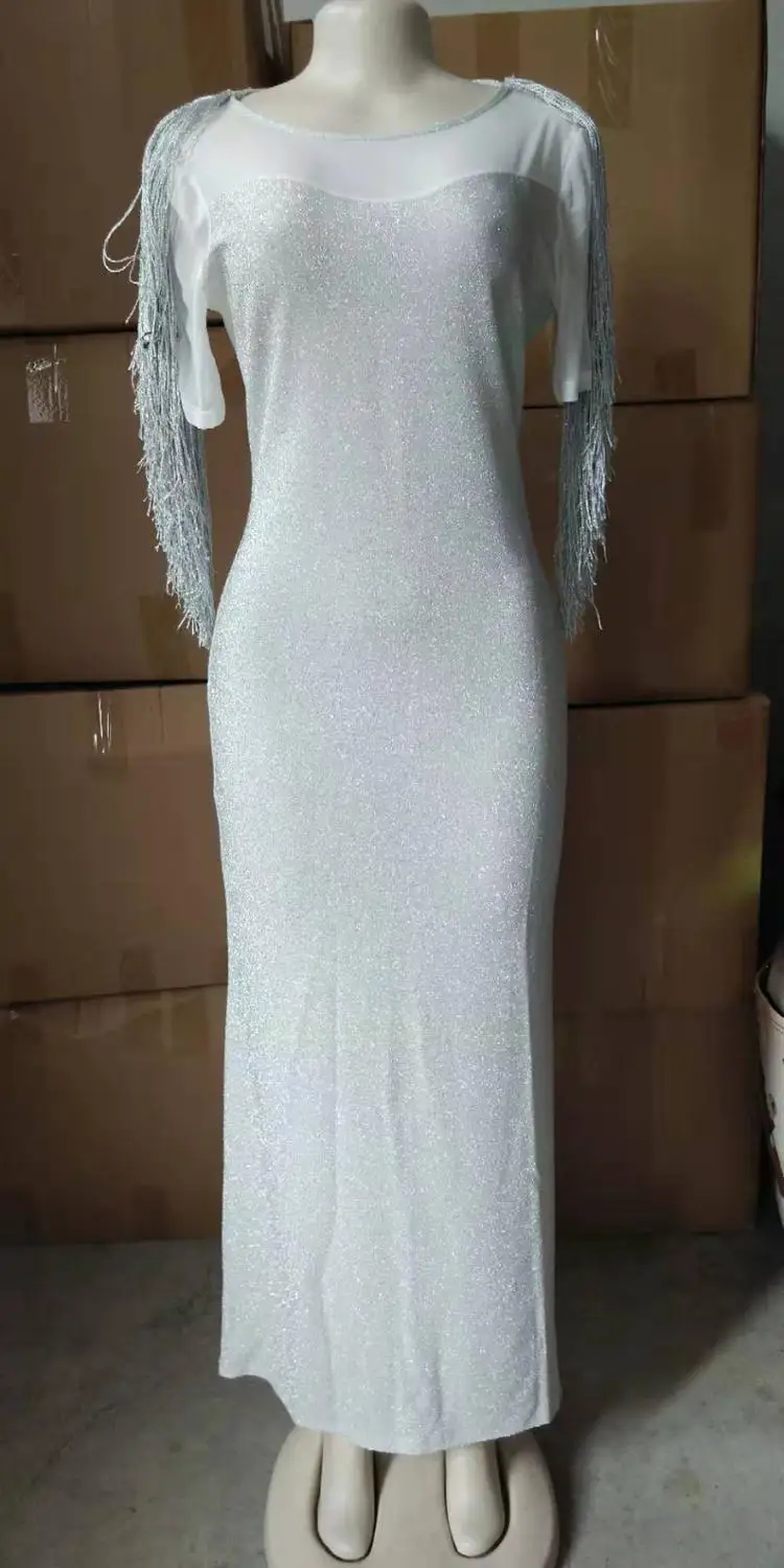 Длинное платье без рукавов с блестками Adogirl женские сетчатые платья высоким